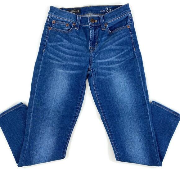 J. Crew Cropped Reid Jeans Mid Rise Denim Medium Oxford A2639 Womens Size 25 - Picture 12 of 13